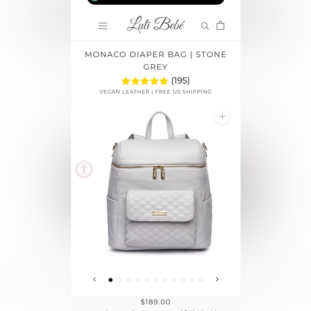 MONACO DIAPER BAG | STONE GREY